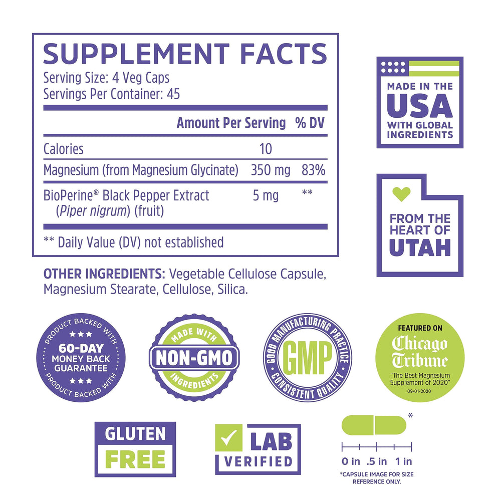 Close-up of Zhou Magnesium Glycinate label