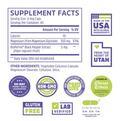 Close-up of Zhou Magnesium Glycinate label
