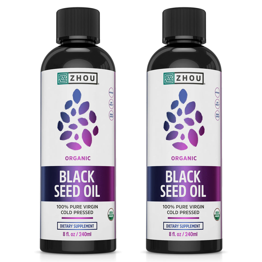 ZHOU Organic Black Seed Oil bottle front view