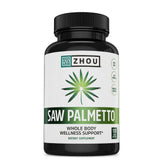 Zhou Saw Palmetto for Men bottle showing 450mg berry powder