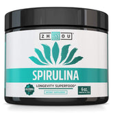 Front view of Zhou Spirulina Powder 6 oz jar
