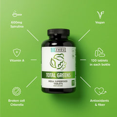 Daily green pills for adults from Zhou Total Greens