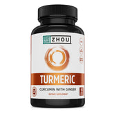 Zhou Turmeric Curcumin with Ginger bottle displaying the product label