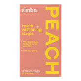 Zimba Peach Teeth Whitening Strips package with vegan formula