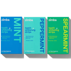 Zimba Teeth Whitening Strips 3-Pack Mint flavor packaging