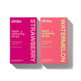 Front view of Zimba Teeth Whitening Strips 2-pack package