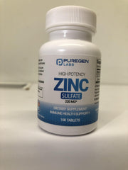 Zinc 220mg bottle with cap and clean layout