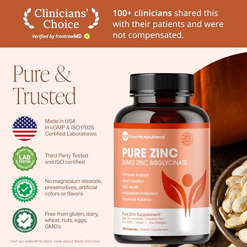 Zinc 25mg bisglycinate chelate for superior absorption