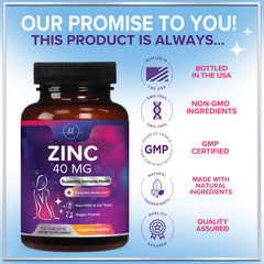 Zinc supplement bottle promoting skin health