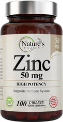 Zinc 50mg supplement bottle by Nature’s Potent