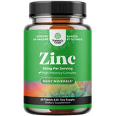 Front view of Zinc 50mg Immune Support supplement bottle