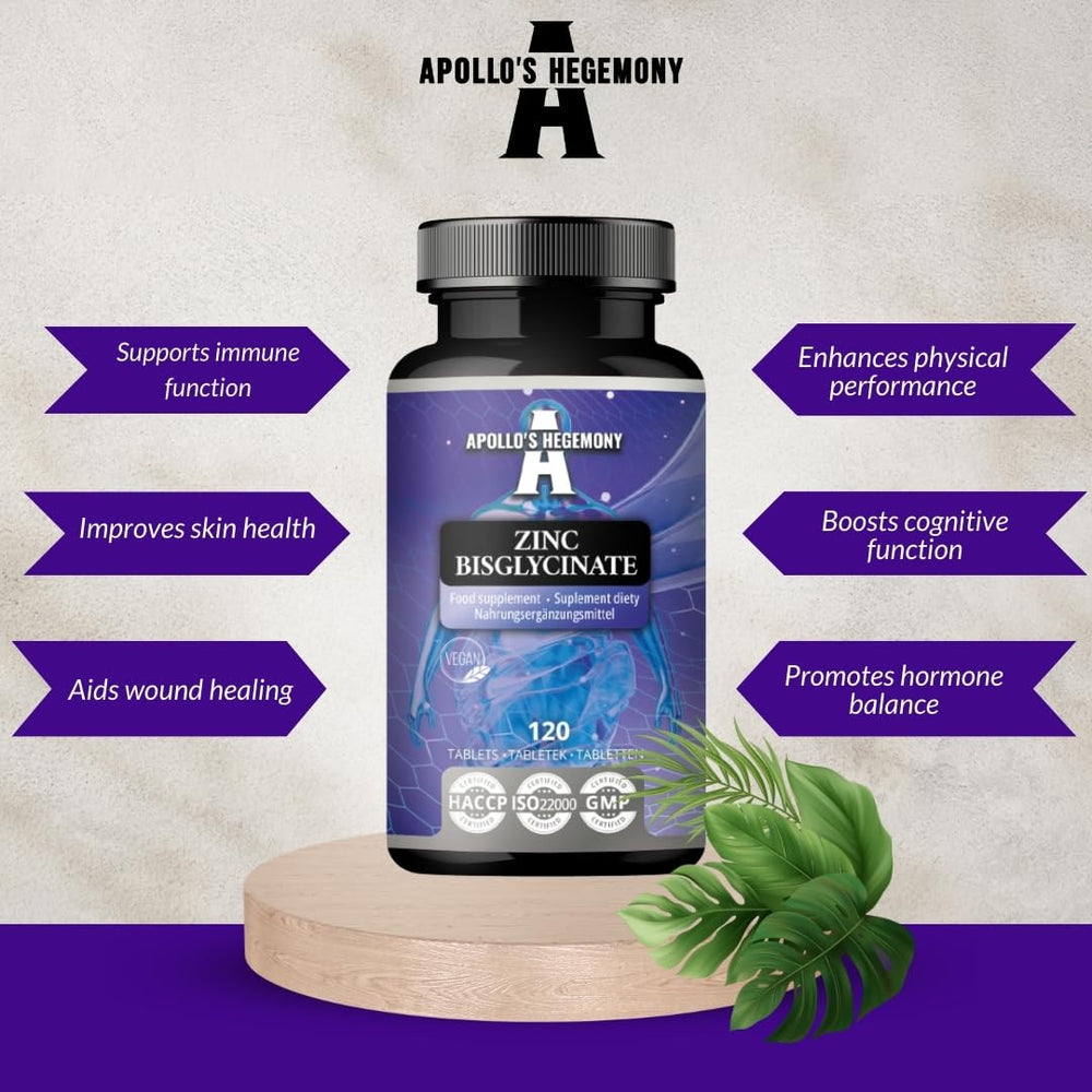 Close-up of zinc bisglycinate tablets