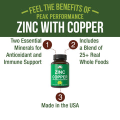 Zinc with Copper capsules in an amber bottle