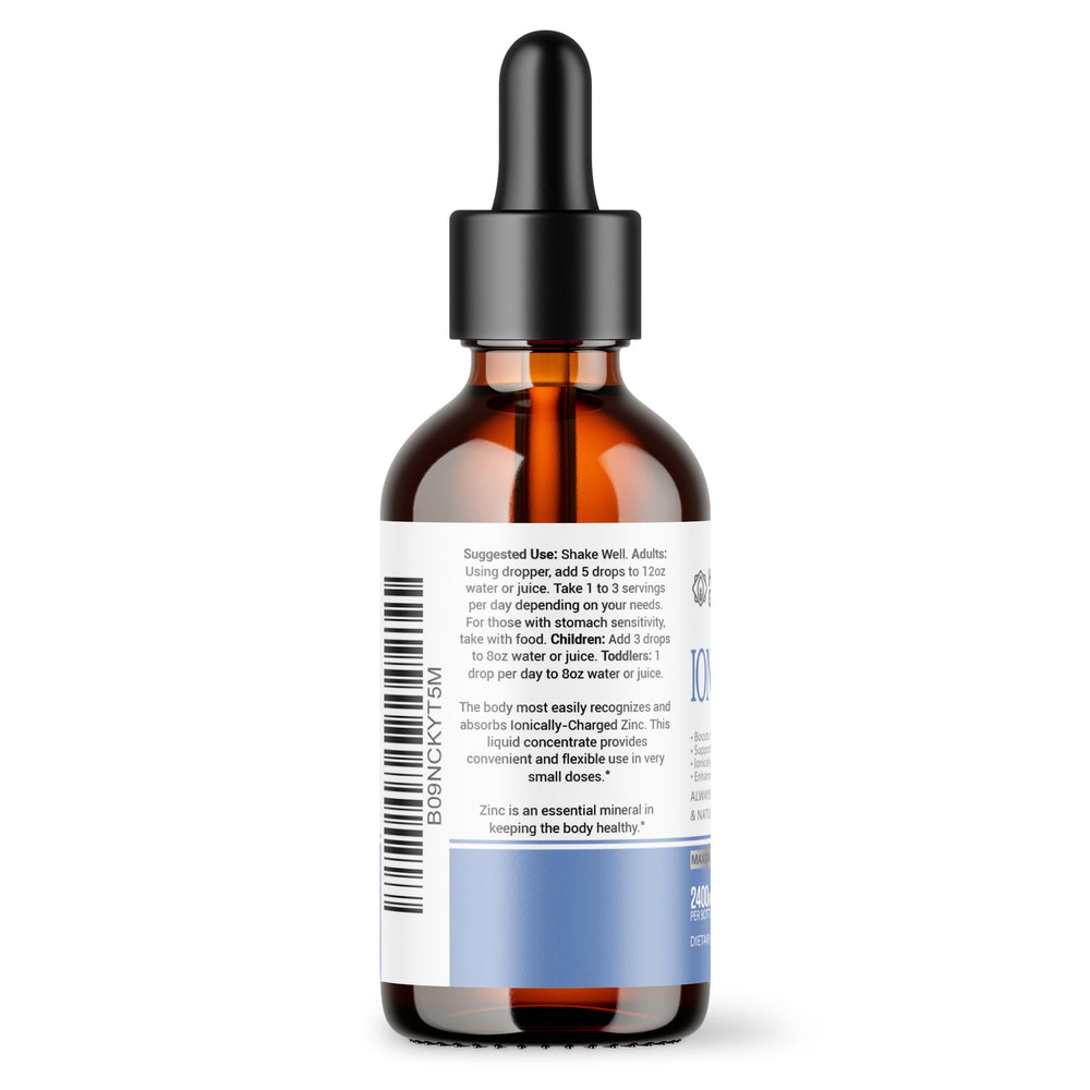 Close-up of bottle with 2 oz label