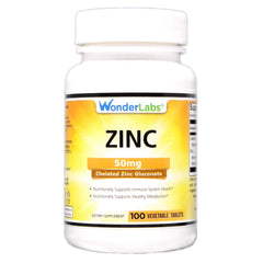 Wonder Laboratories Chelated Zinc Gluconate 50 mg bottle