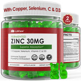 Fermented zinc immune support gummies label and bottle