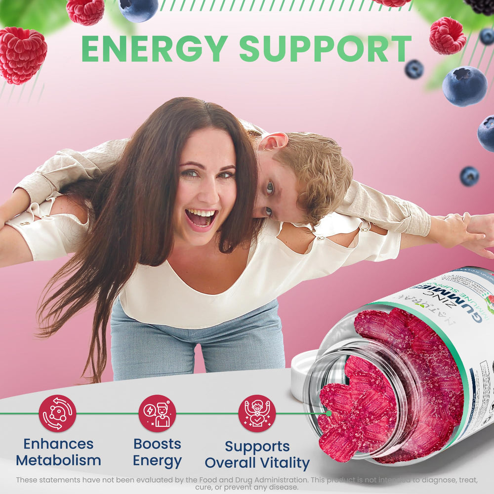 Zinc gummy ingredients and nutrition facts