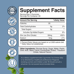 Adult chewing zinc gummy