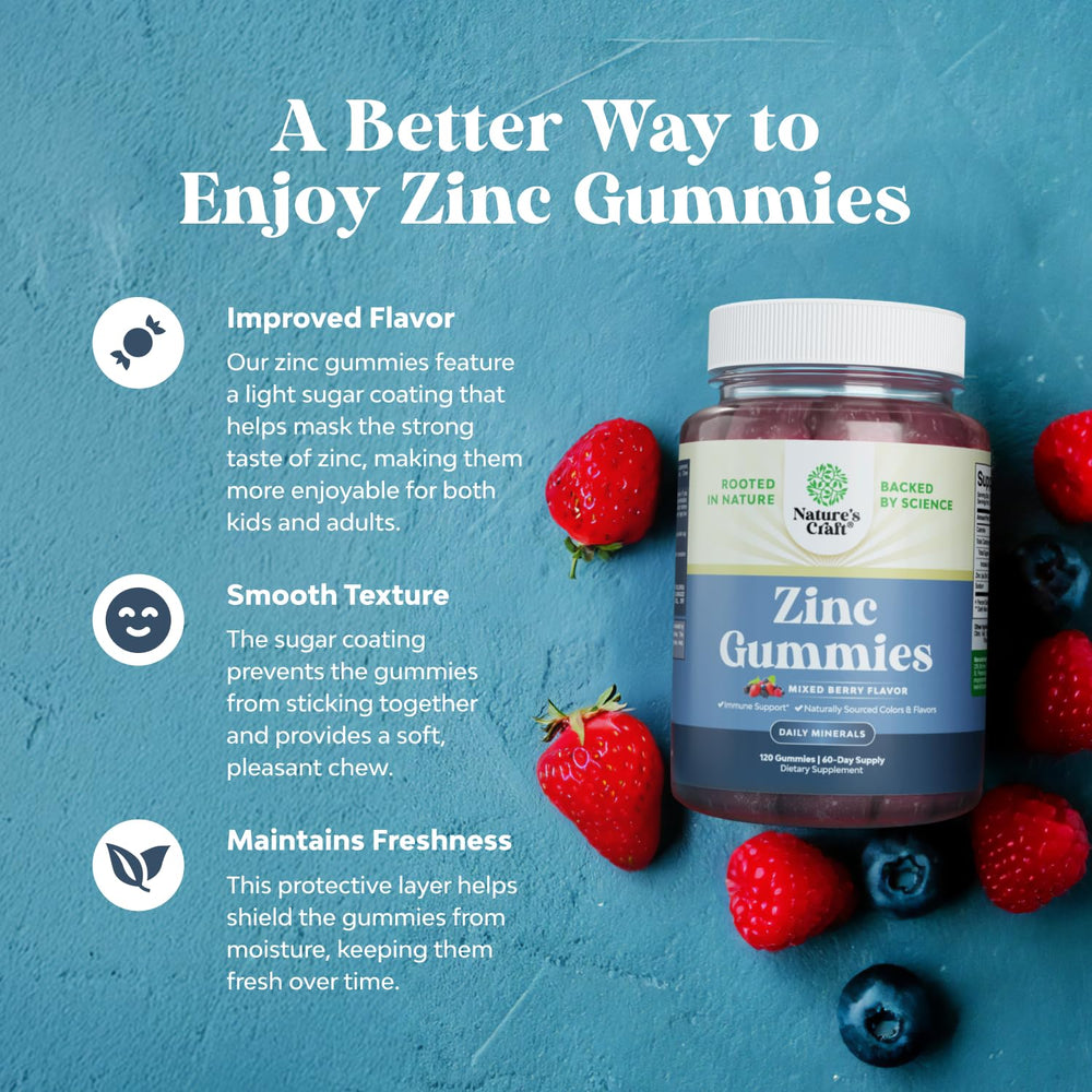 Nutrition label showing 50mg zinc citrate per serving