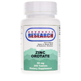 Zinc Orotate 60 mg 200 Tabs Pack of 2 bottle front view