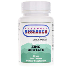 Zinc Orotate 60 mg 200 Tabs Pack of 2 bottle front view