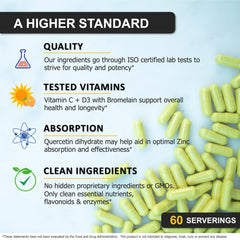 Close-up of the ZQV bottle cap and nutrition facts