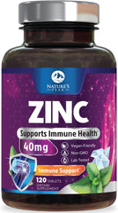 Nature's Peak Zinc 40mg bottle on white background
