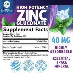 Zinc 40mg tablet close-up