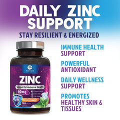 Zinc immune support concept with health imagery