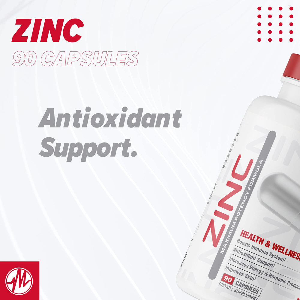 Lifestyle image of zinc supplement bottle on table
