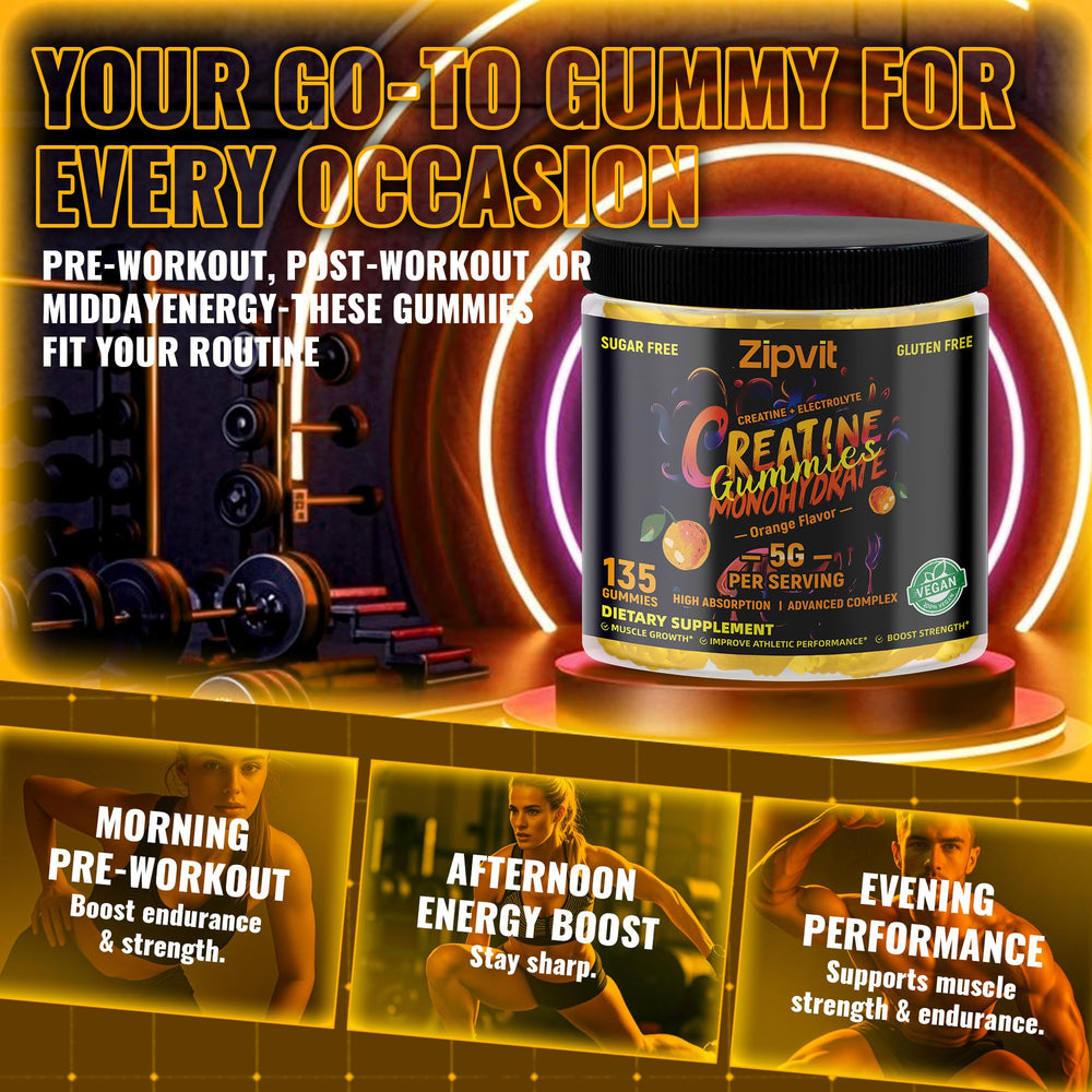 In-use image showing performance benefits with Zipvit gummies