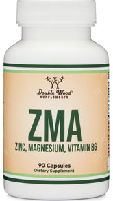 ZMA supplement bottle labeled for men and women with 501mg serving