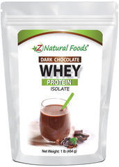 Z Natural Foods whey protein isolate dark chocolate packaging signals premium quality for shakes