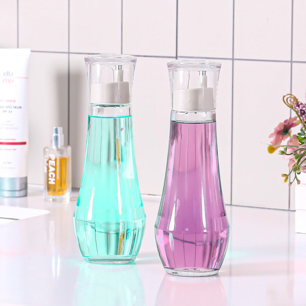 Durable clear glass mouthwash bottles for family use