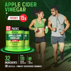 Two-pack packaging of Zolotus Apple Cider Vinegar Capsules (60 capsules)