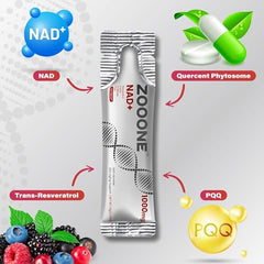Close-up of Zooone NAD+ bottle highlighting 600mg NAD+ dose