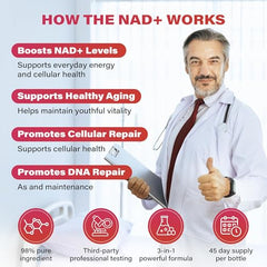 DNA repair concept with NAD+ support imagery