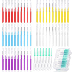 Zopeal interdental brushes in five colors white yellow purple blue red