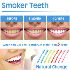 Close-up of long bristles on Zopeal extra hard toothbrush