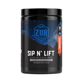 Front view of ZOR SIP 'N Lift BCAAs orange container with 30 servings