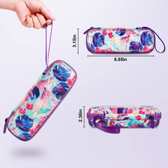 Interior view of ZORETCO case showing toothbrush slots and mesh pocket