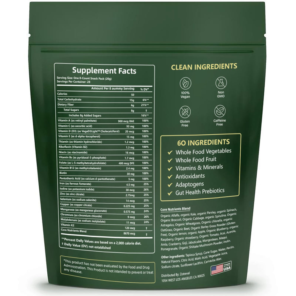 Chlorella and spirulina ingredients used in Zotreval Daily Greens Gummies