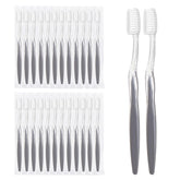 ZSYAYUNA 100 pack toothbrushes, grey, medium, individually wrapped