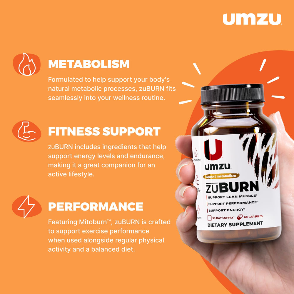 Front label of UMZU ZuBurn energy supplement
