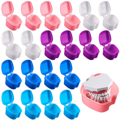Zubebe denture case white with drain basket