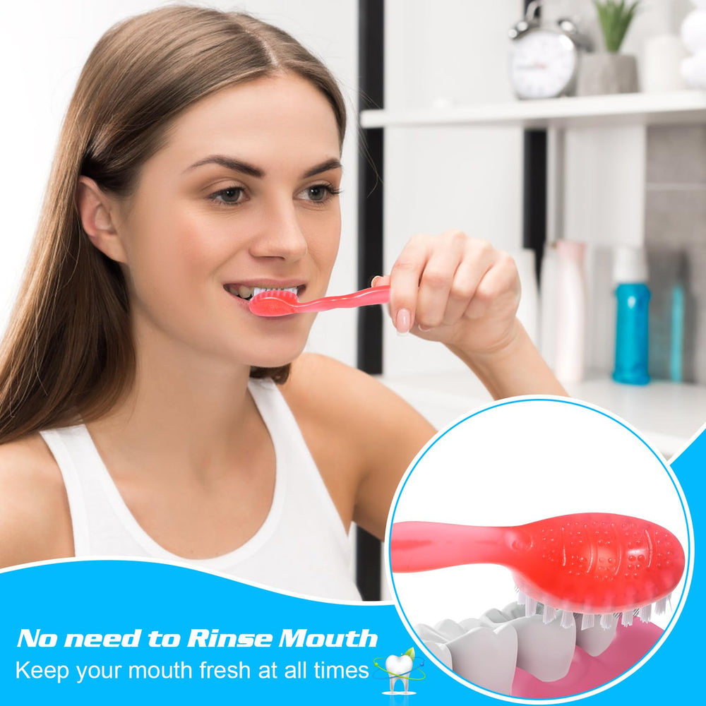 ZUNKNOD 60-pack mini disposable toothbrush contents including toothpaste, floss, and tongue scraper