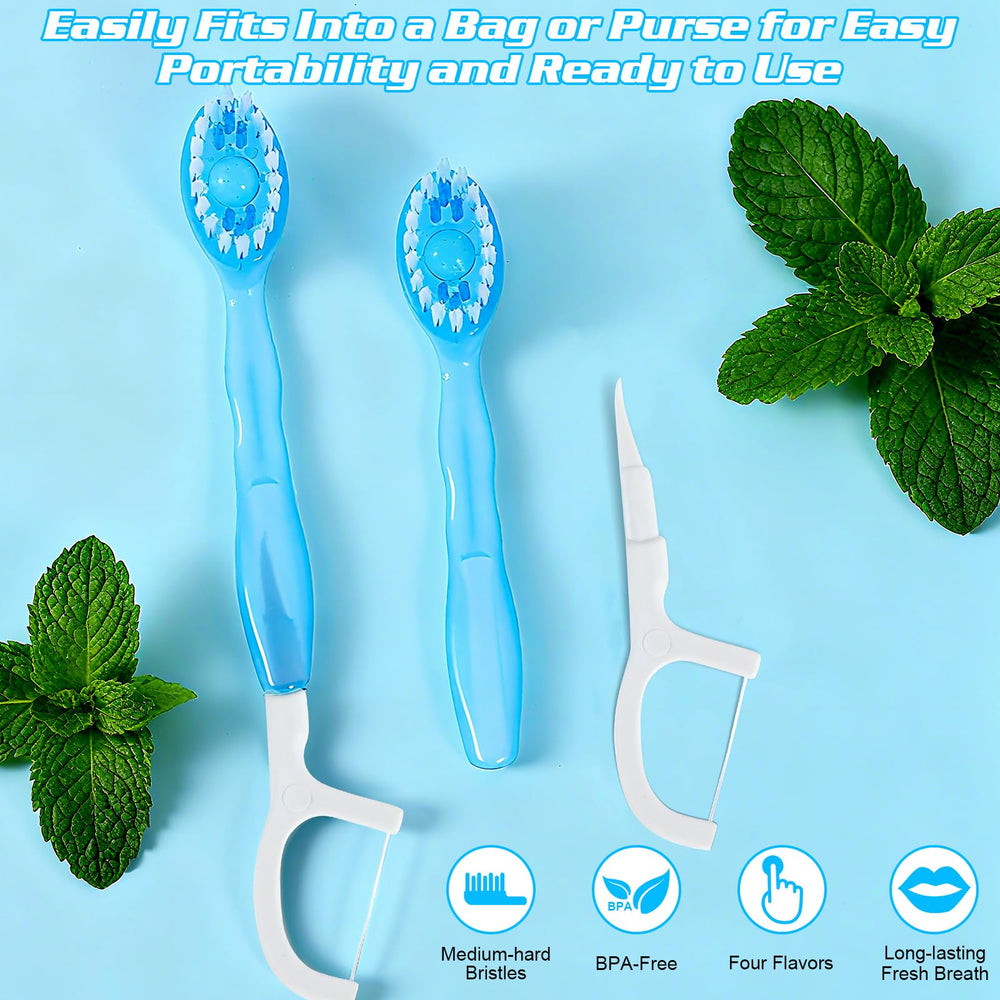Purple ZUNKNOD 60-pack mini disposable toothbrush with toothpaste