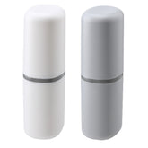 Front view of ZWCEGND 2PCS Toothbrush Travel Case in White and Gray