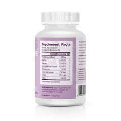 Back view of Zyme Prime bottle with nutrition facts