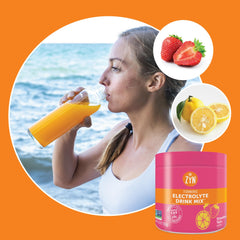 ZYN hydration mix label highlights vitamins C, D, and zinc for daily wellness.
